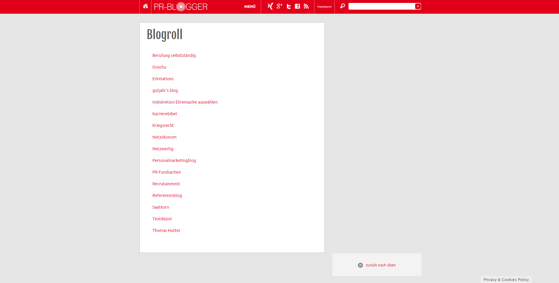 PR-Blogger Screenshot