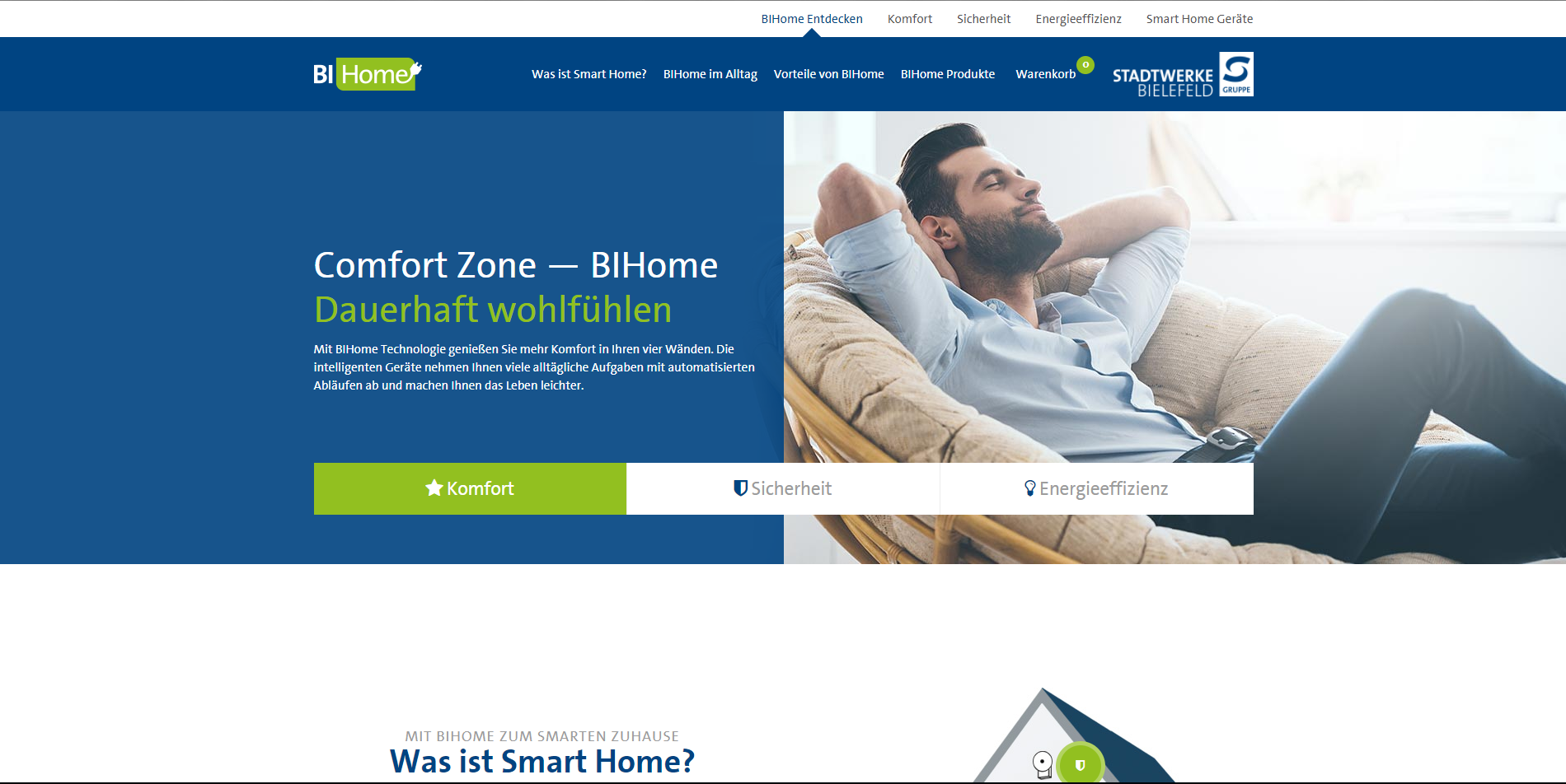 BIHome Smart Home Anbieter Startseite Screenshot 1 | AZU